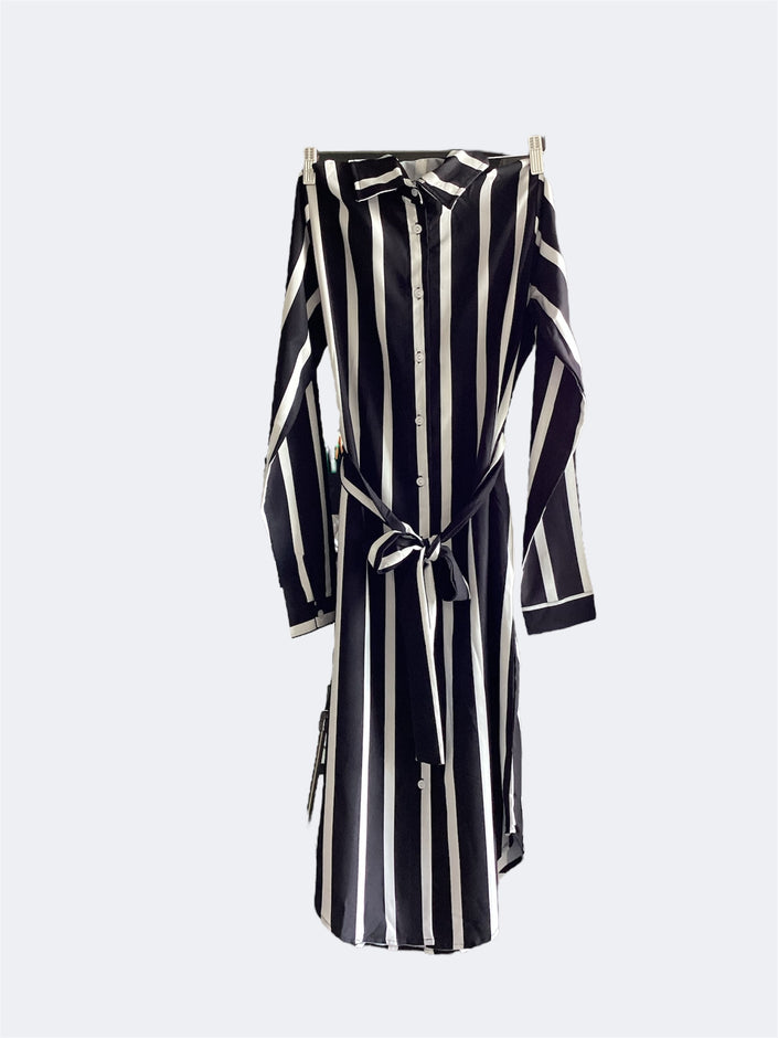 Vestido camisero a rayas