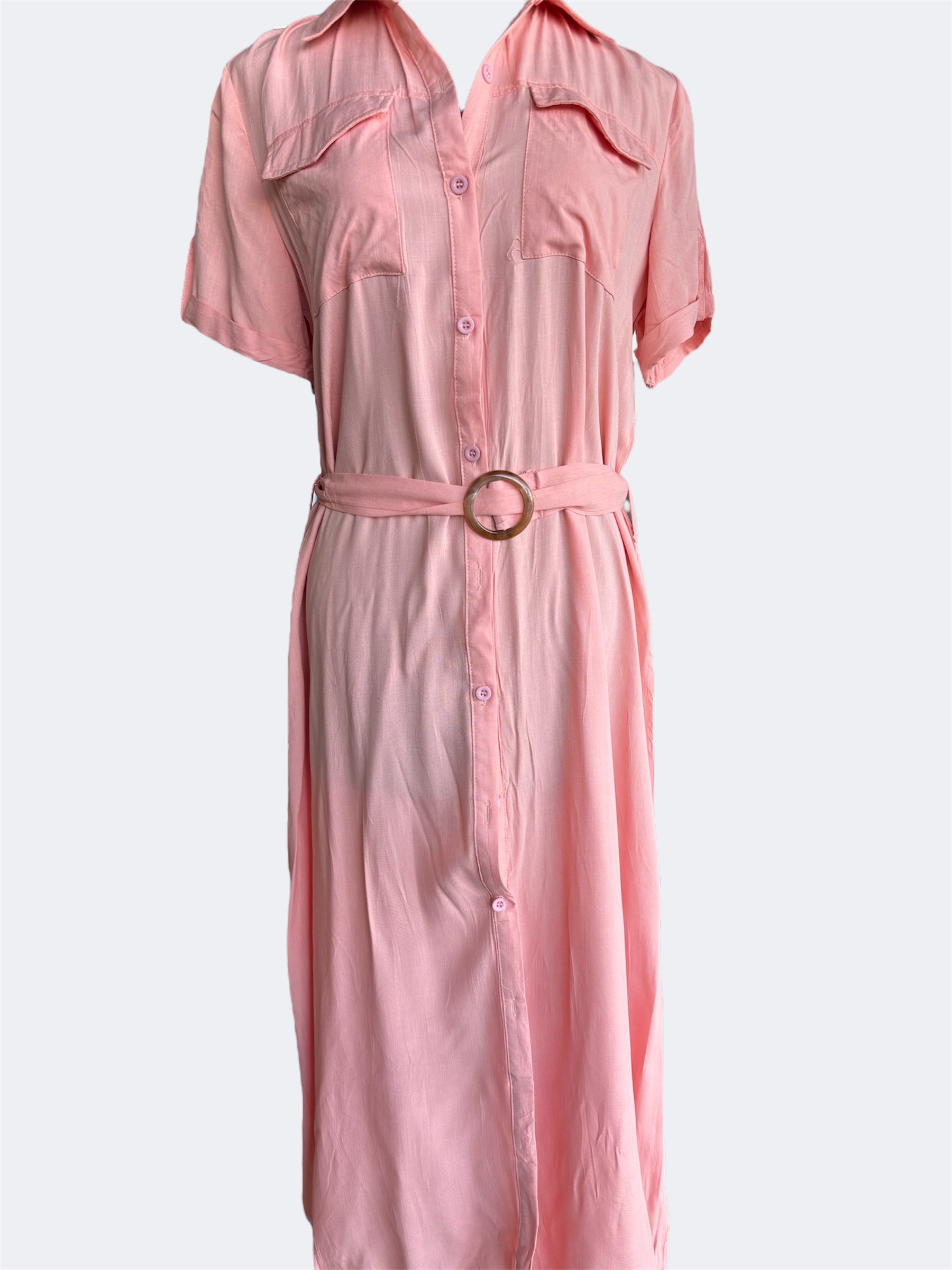 Vestido camisero con bolsas en el pecho