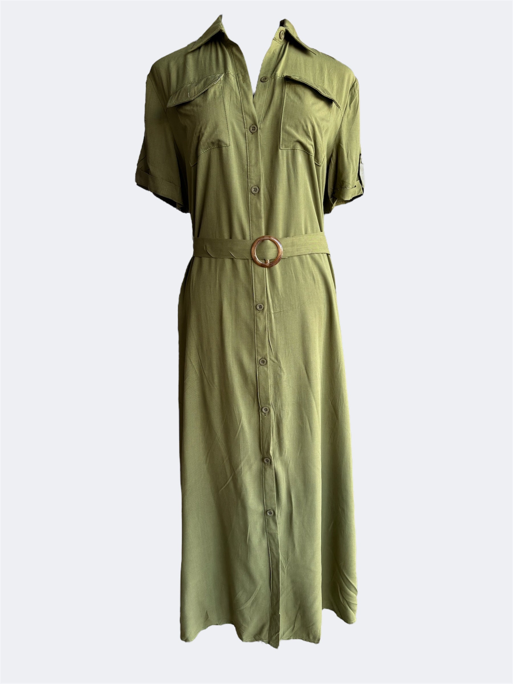 Vestido camisero con bolsas en el pecho