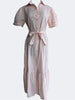 Vestido camisero largo de rayas