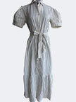 Vestido camisero largo de rayas