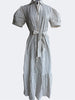 Vestido camisero largo de rayas