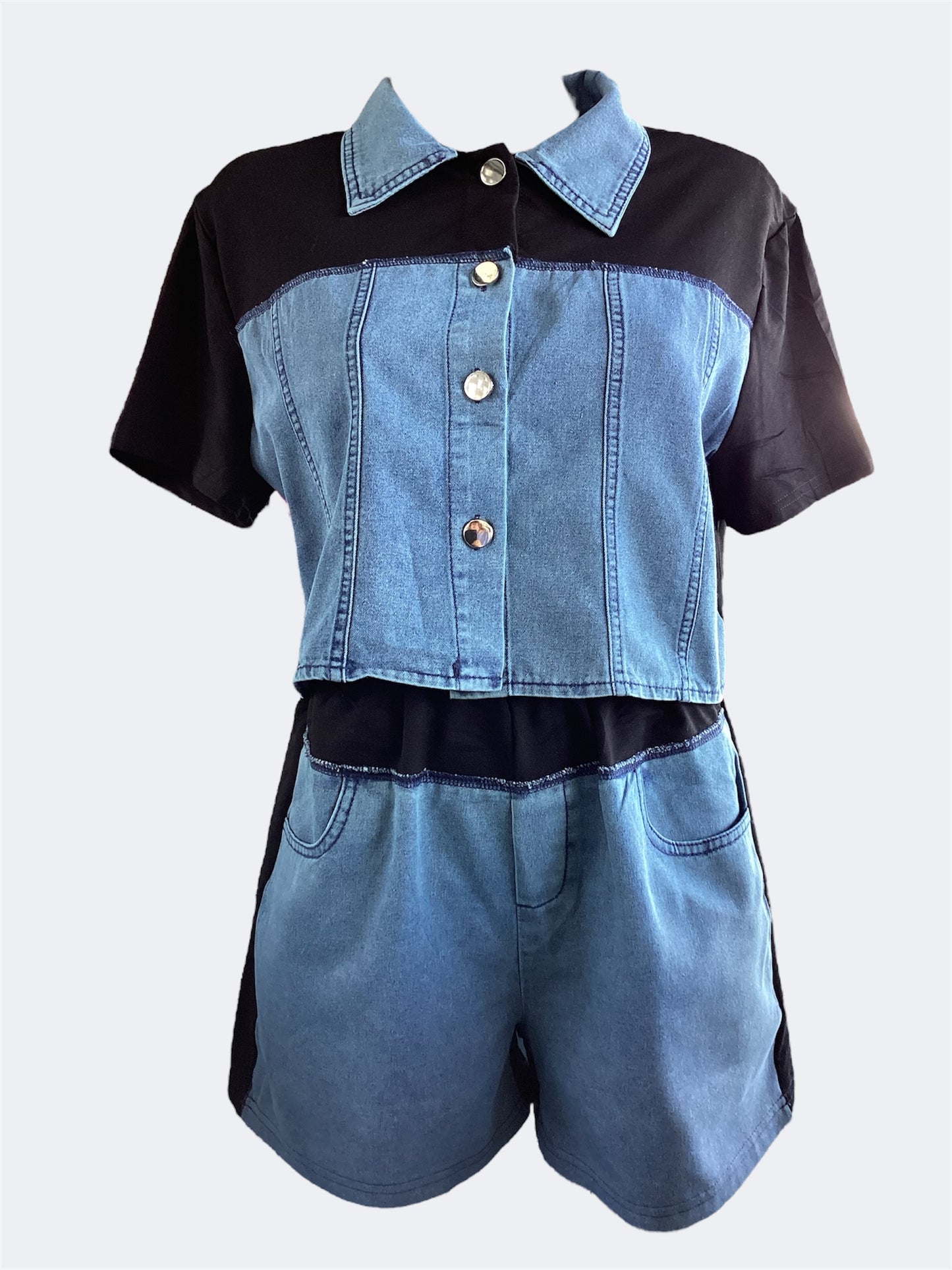 Conjunto mezclilla bicolor