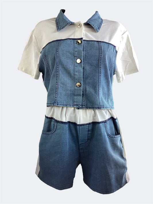 Conjunto mezclilla bicolor
