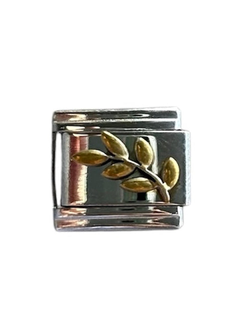 Charm hojas doradas