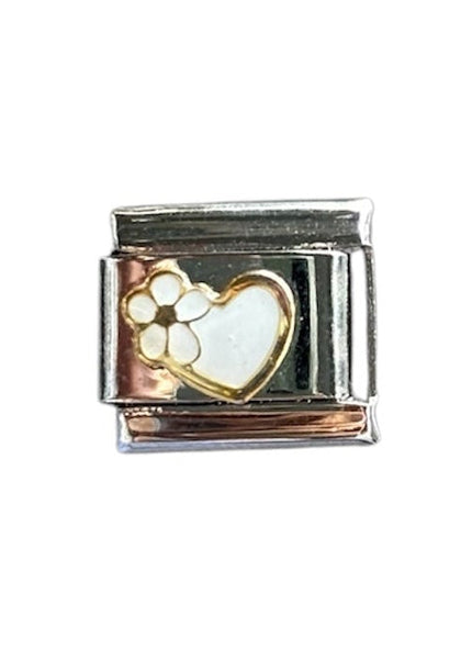 Charm corazón con flor