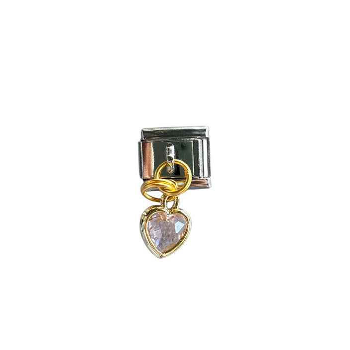 Charm con dije corazoncito rosa