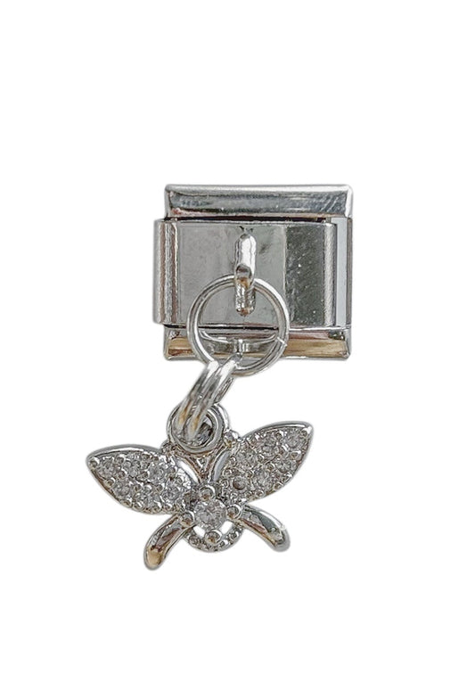 Charm con dije mariposa brillos
