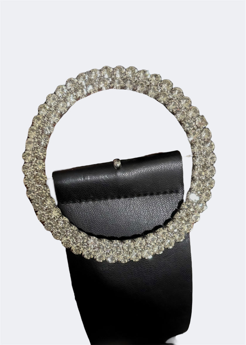 Cinturón hebilla circular con brillos