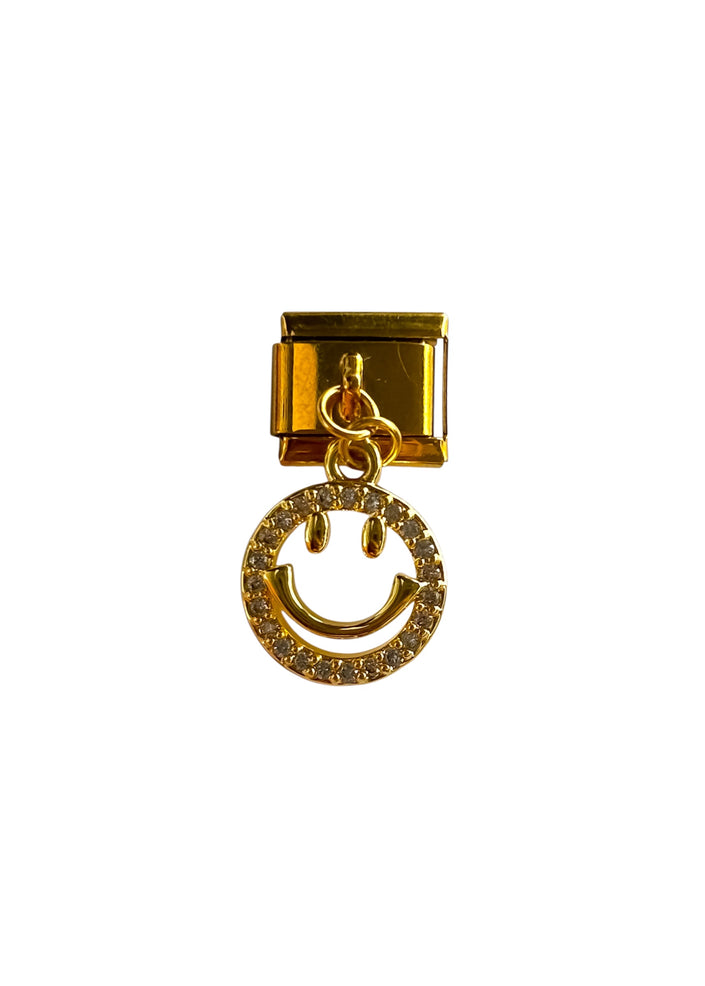 Charm con dije happy brillos silueta