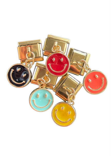 Charm con dije happy face colores