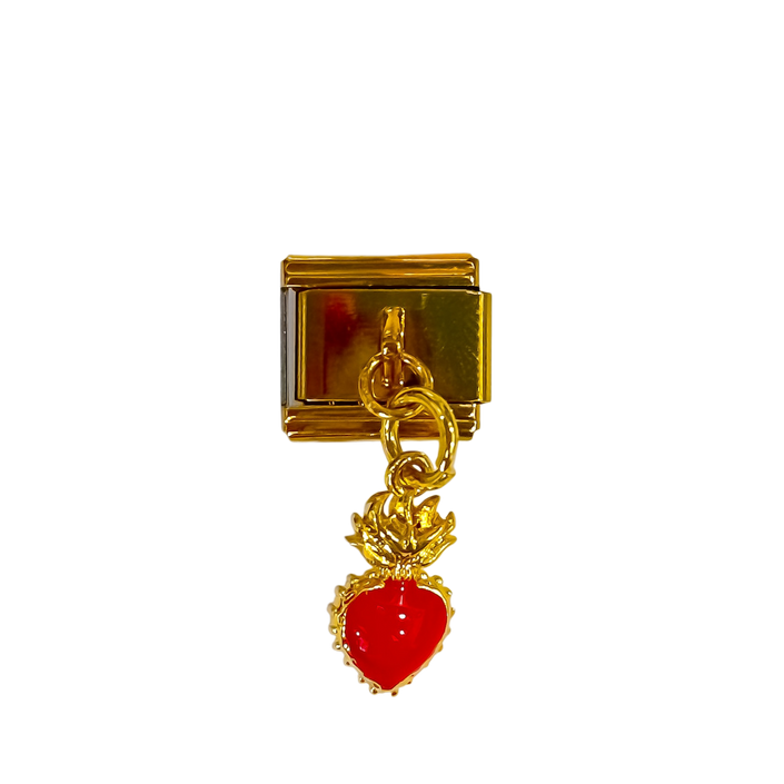 Charm con dije mini corazón