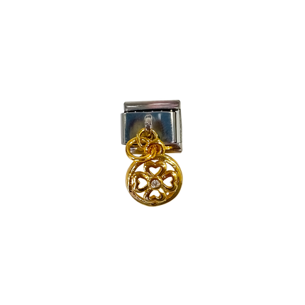 Charm con dije moneda trébol