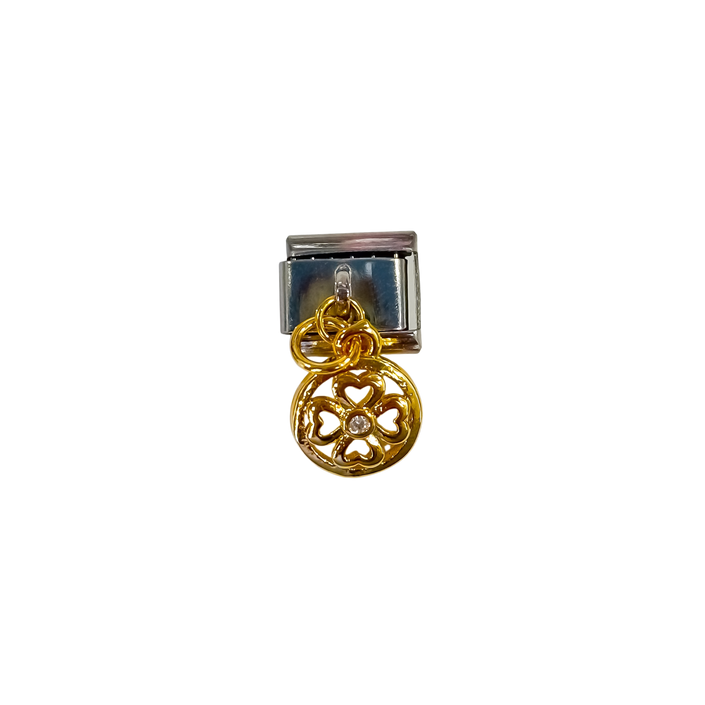 Charm con dije moneda trébol