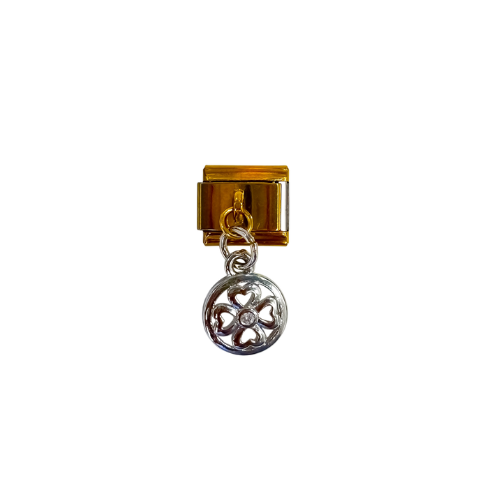 Charm con dije moneda trébol