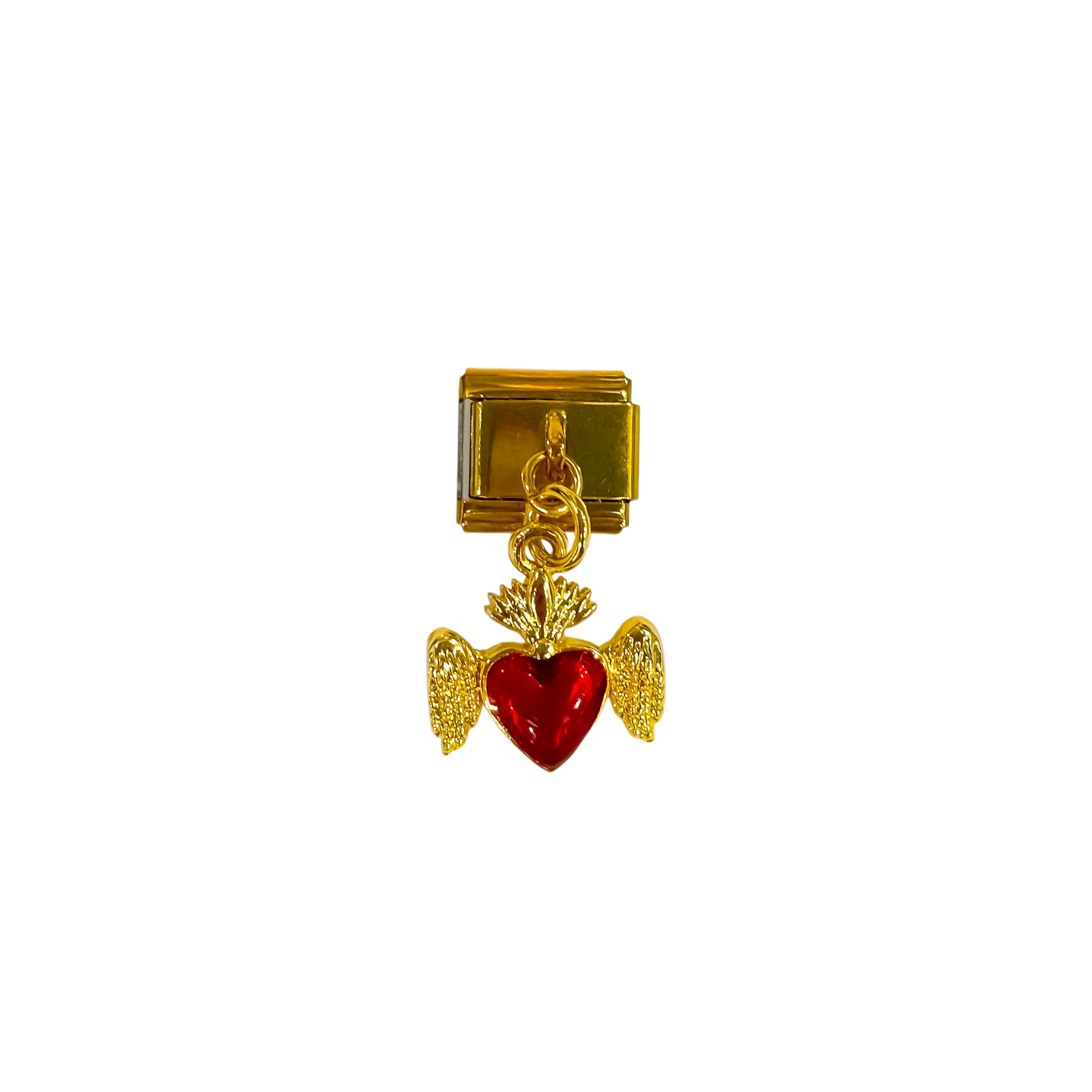 Charm con dije corazón con alas