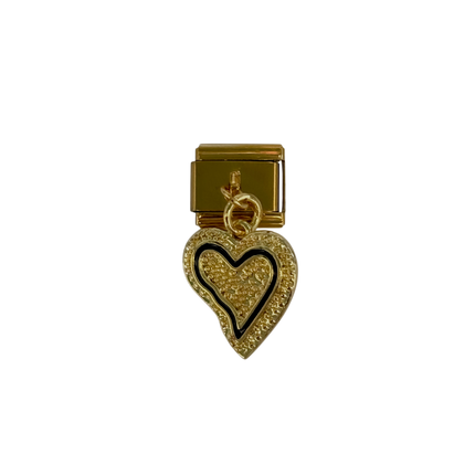 Charm con dije corazón desigual
