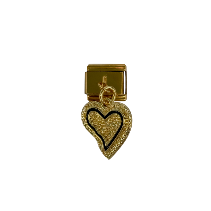 Charm con dije corazón desigual