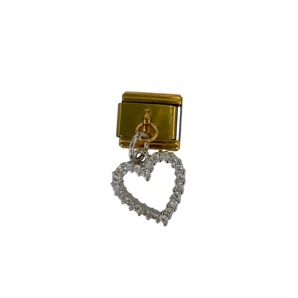 Charm con dije silueta corazón