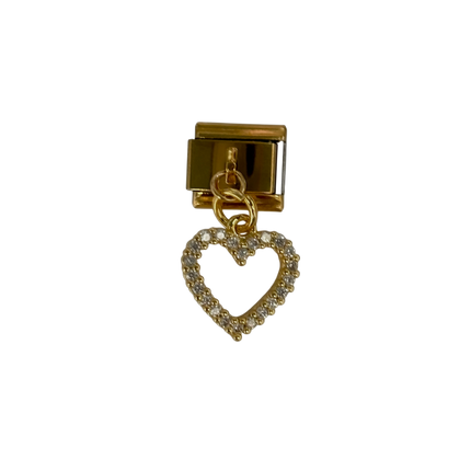 Charm con dije silueta corazón