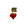 Charm con dije corazón rojo