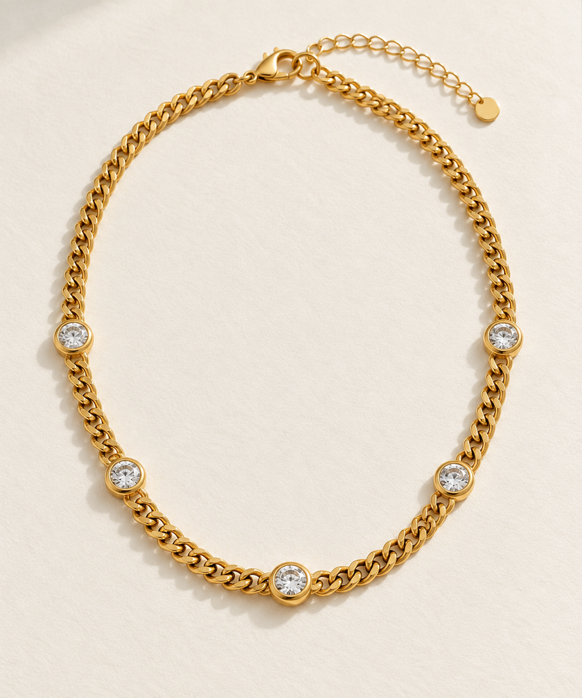 Collar NDN1102 con cinco circonitas detalle