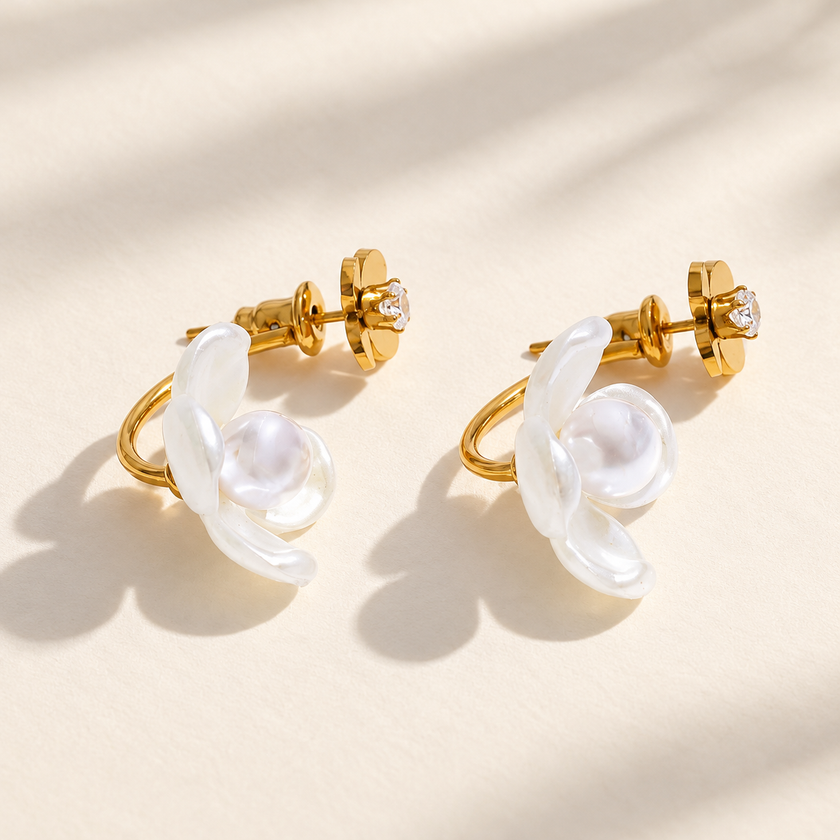 Aretes Flor de Perla NDN4235