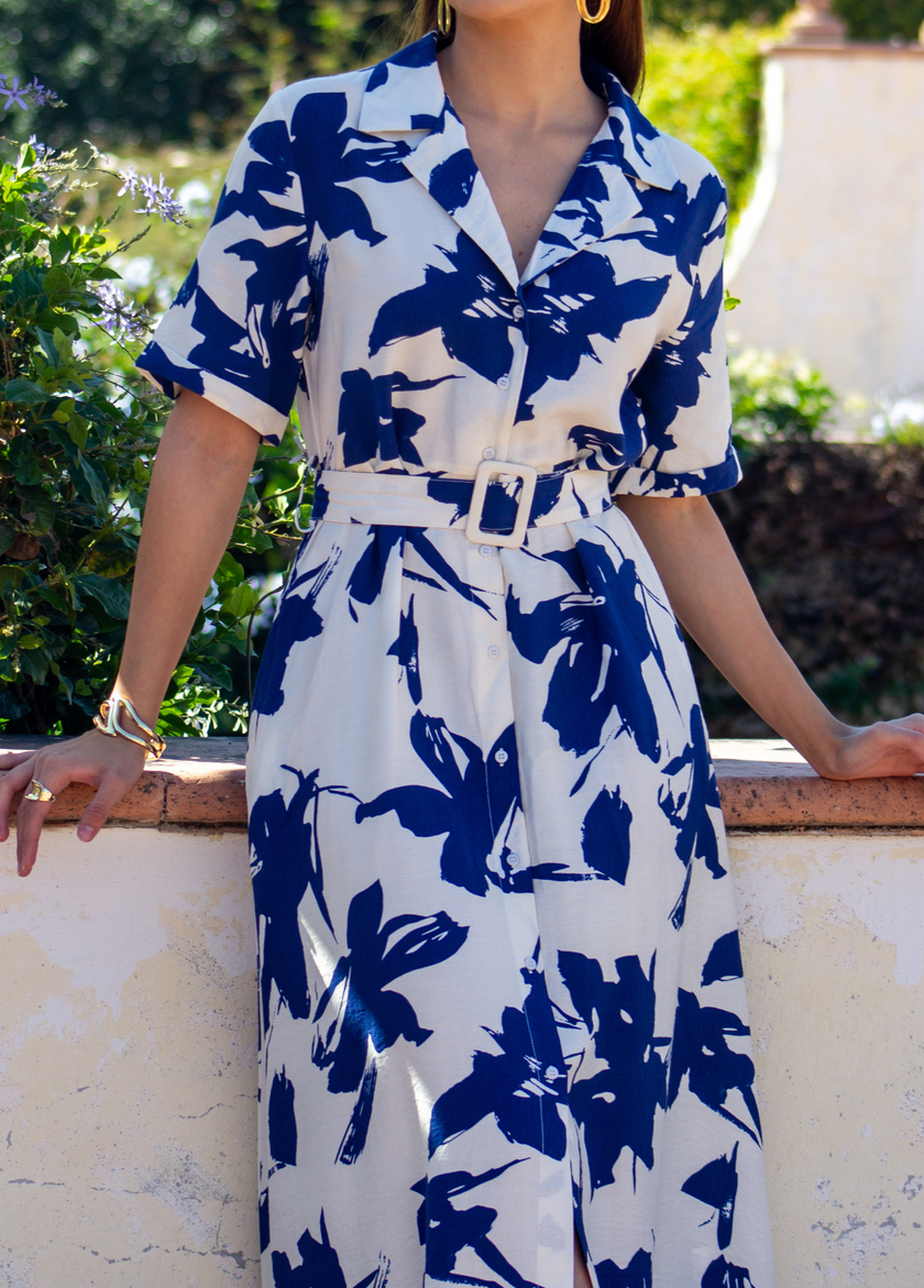 Vestido camisero con figuras